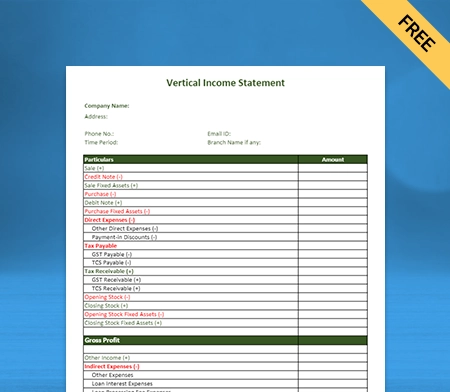 Download Vertical Income Statement Format in Word