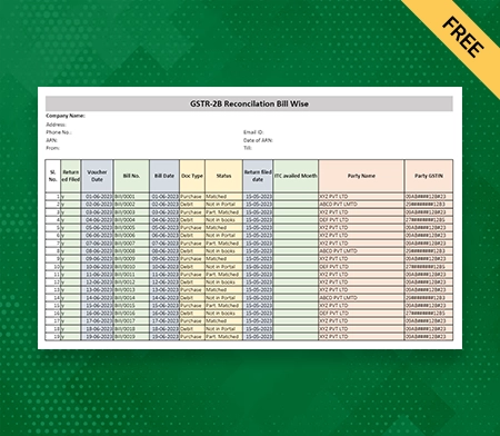 GST Reconciliation Format in Excel-1