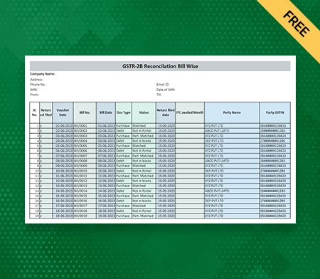 GST Reconciliation Format in Excel-2