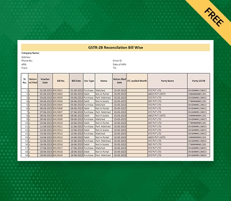 GST Reconciliation Format in Excel-3