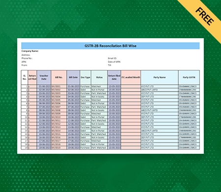 GST Reconciliation Format in Excel-7