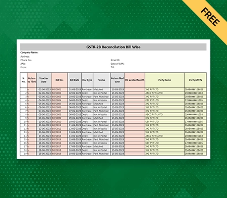 GST Reconciliation Format in Excel-8
