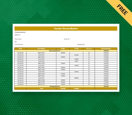 Vendor Reconciliation Format in Excel- 1