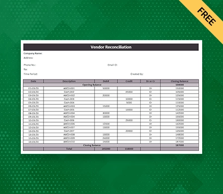 Vendor Reconciliation Format in Excel-7