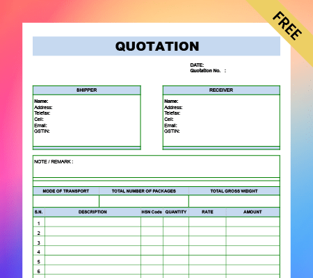 Download shipping quotation format