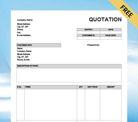 Free general quotation format
