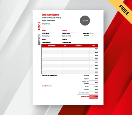 Simple Tax Invoice with Billing and Shipping