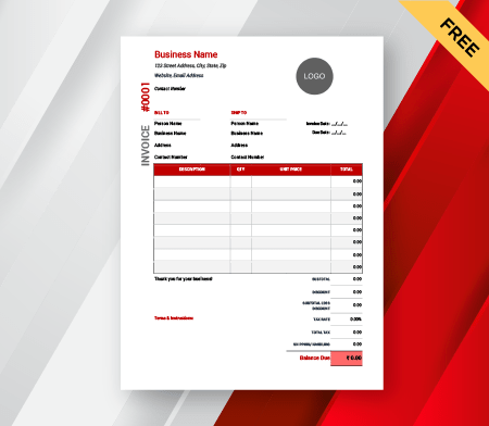 Material Delivery Challan format Simple Tax Invoice with Billing and Shipping