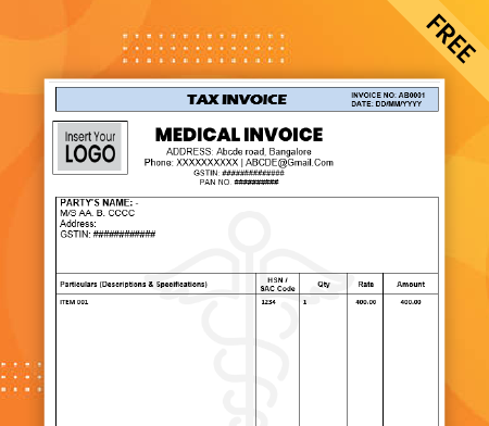 Medical Invoice with GST