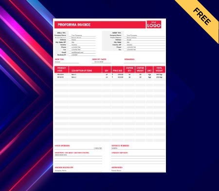 Delivery Challan Format word Pro Forma Invoice