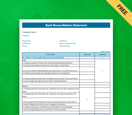 Bank Reconciliation Statement Format sheet-2