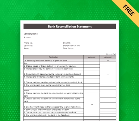 Bank Reconciliation Statement Format sheet-3