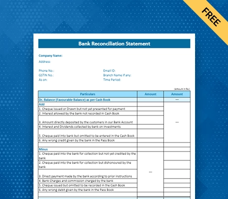 Bank Reconciliation Statement Format word-3