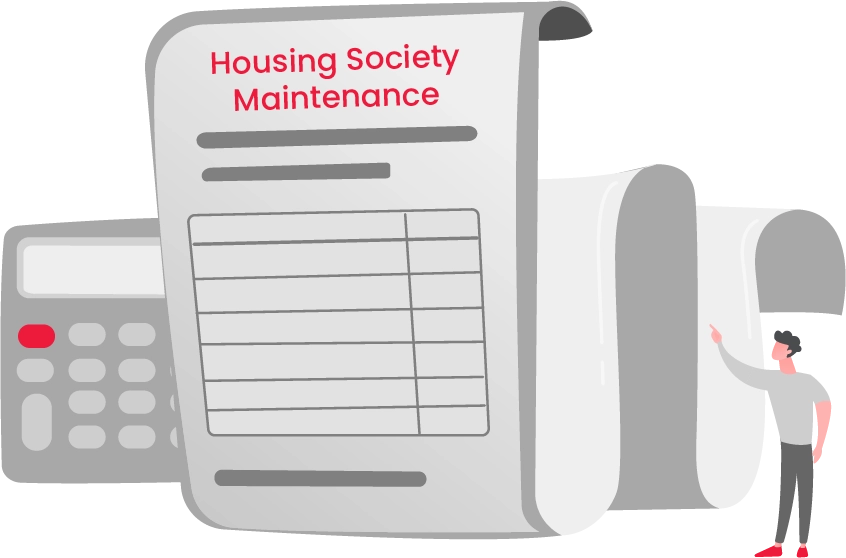 Calculate housing society maintenance charges