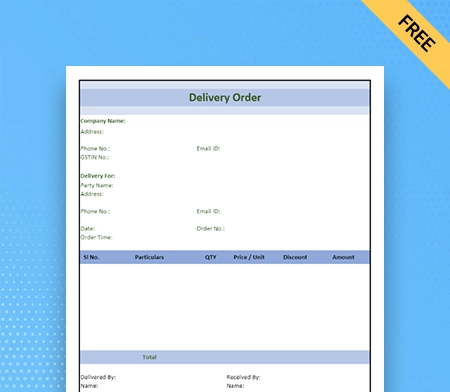 Delivery Order Format