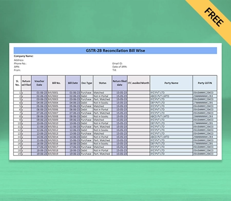 GST Reconciliation Format