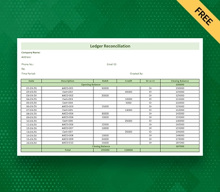 Ledger Reconciliation Format