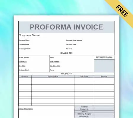 Proforma Invoice with Discount