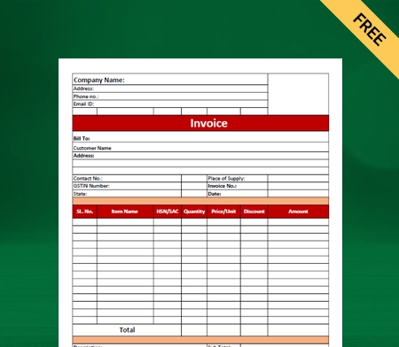 Freelancer Invoice Format Type I