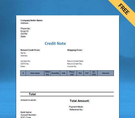 Credit Note Format in Word_1