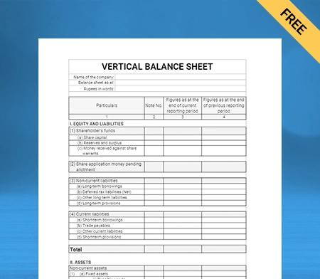 Vertical Balance Sheet Format - 3