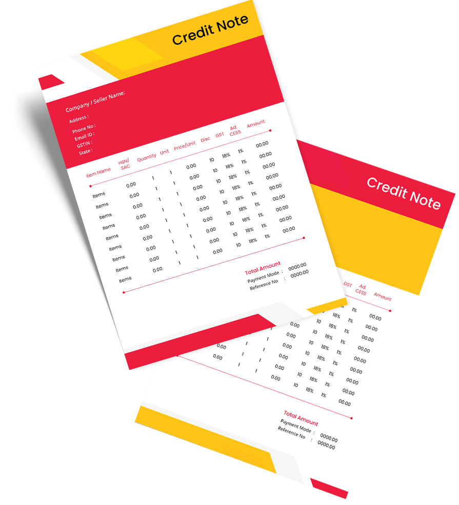 Credit Note Excel Format