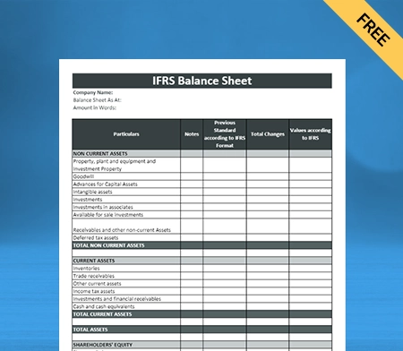 IFRS Balance Sheet Format