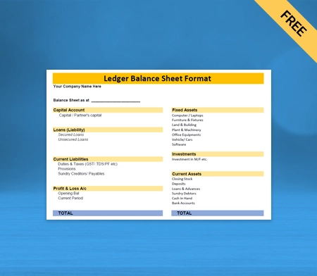 Ledger Balance Sheet Format
