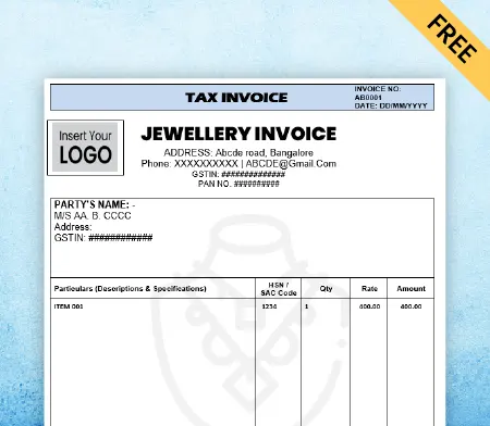Simple Jewellery Invoice