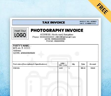 Simple Photography Invoice
