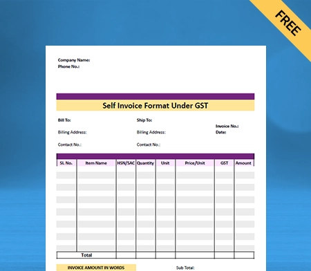 Self Invoice Format in Word