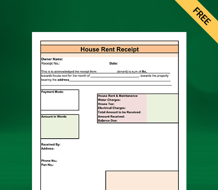 Rent Receipt Generator Apartment Room Rental Receipt 