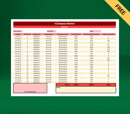 Free Excel Daily Sales Report