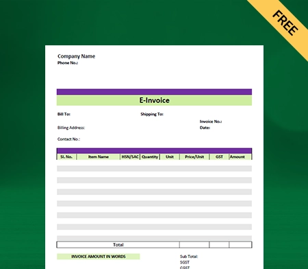 E-Invoice Format Type I