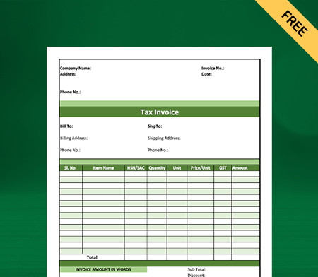 Commercial Bill Format Type I