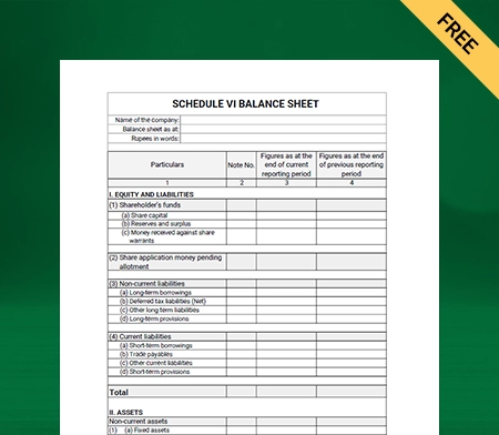 Download Schedule 6 Balance Sheet Format Type I