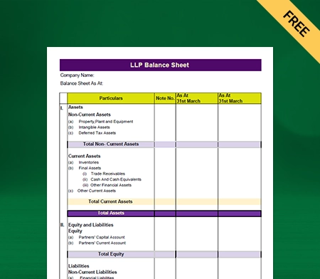 Download LLP Balance Sheet Format Type 1