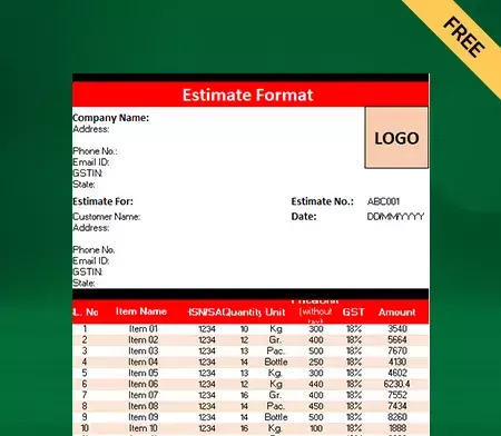 Estimate Format In Excel_03