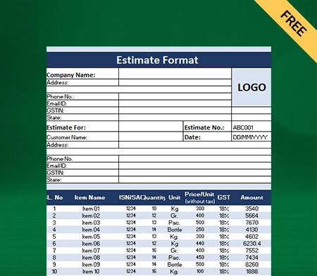 Estimate Format In Excel_04