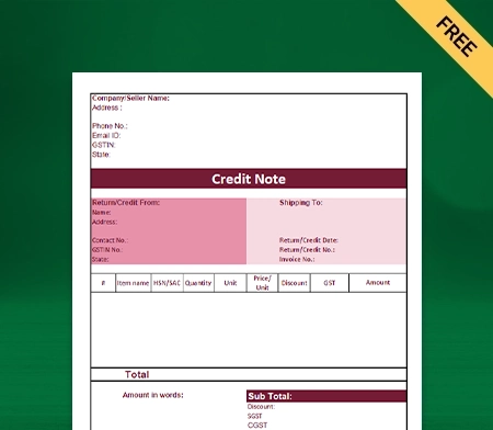 GST Credit Note Format in Excel_04