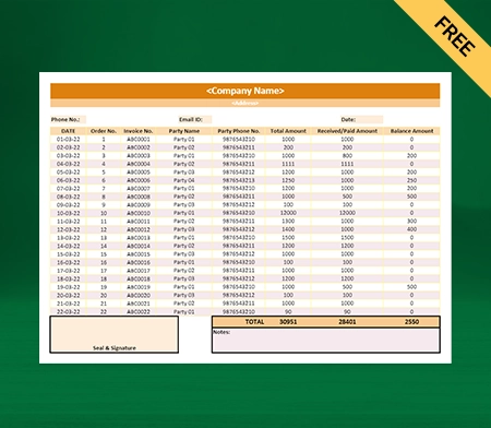 Vyapar Excel Daily Sales Report