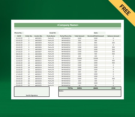 Excel Daily Sales Report Template
