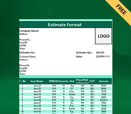 Estimate Format In Excel_08