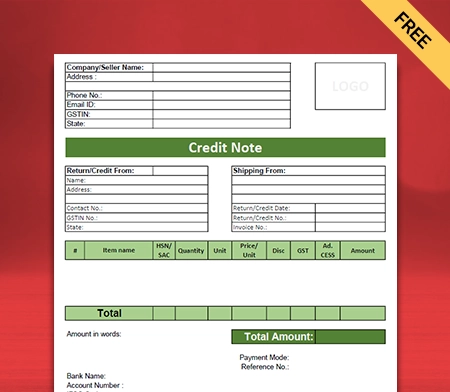 Download credit note in PDF format