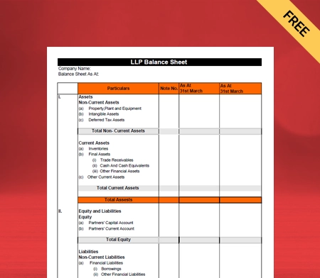 Download LLP Balance Sheet Format Type 3