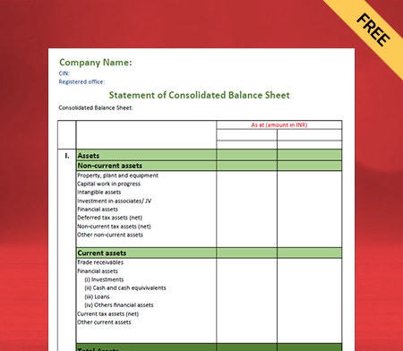 Consolidated Balance Sheet Format Type III