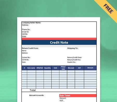 GST Credit Note Format in Google Sheet_03