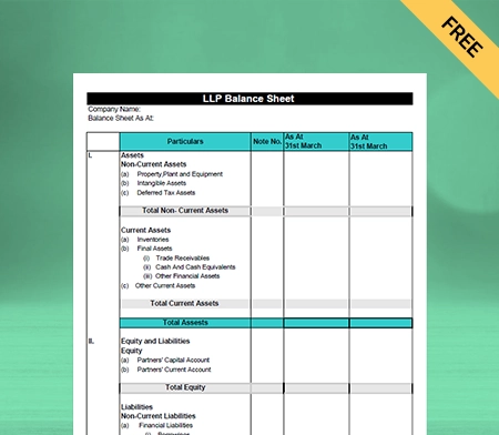 Download LLP Balance Sheet Format Type 4