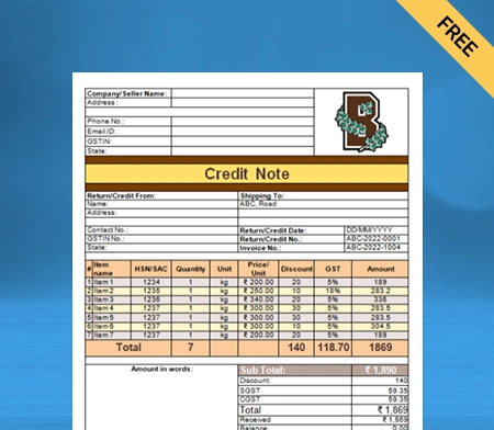 Credit Note Format In Word_01