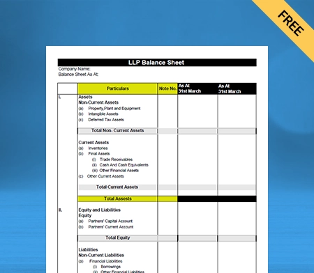 Download LLP Balance Sheet Format Type 2